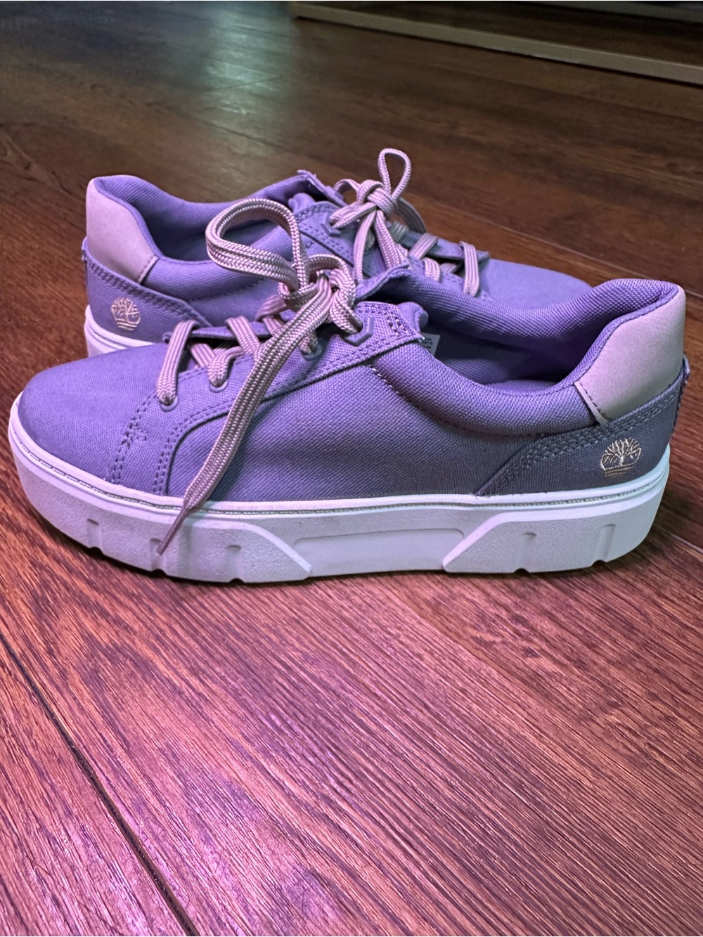 Timberland Light Blue Canvas Platform Sneakers